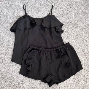 Victoria’s Secret 2pc Satin Ruffle Sleepwear Set